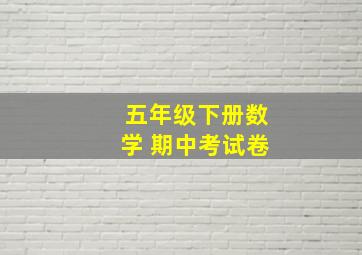 五年级下册数学 期中考试卷